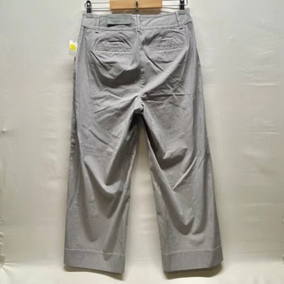Talbots Women's Size 2 Wide Leg Crop Chino Pant High Waist Blue White Stripe NWT - Picture 5 of 14